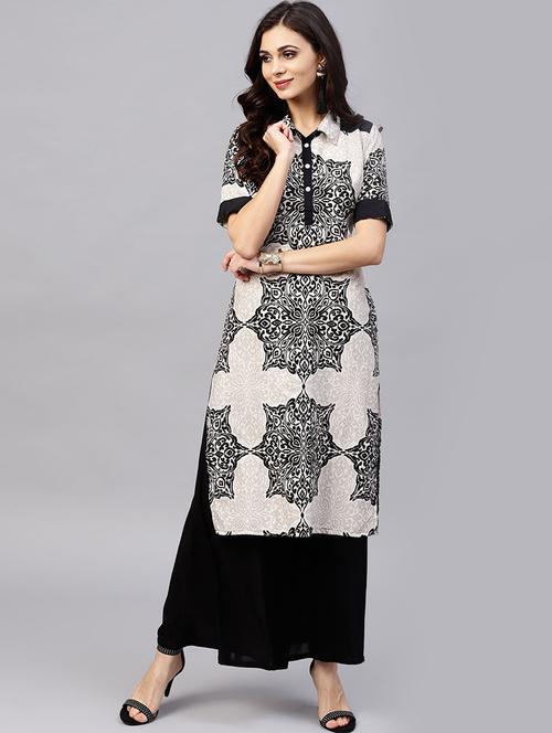 printed straight kurta - 15799766 - Very Small Image - 1