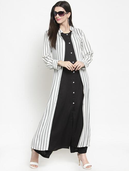 layered printed kurta with tassels - 15799815 - Very Small Image - 1