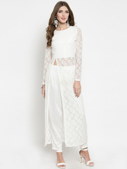 high slit net work kurta - 15799821 - Very Small Image - 1