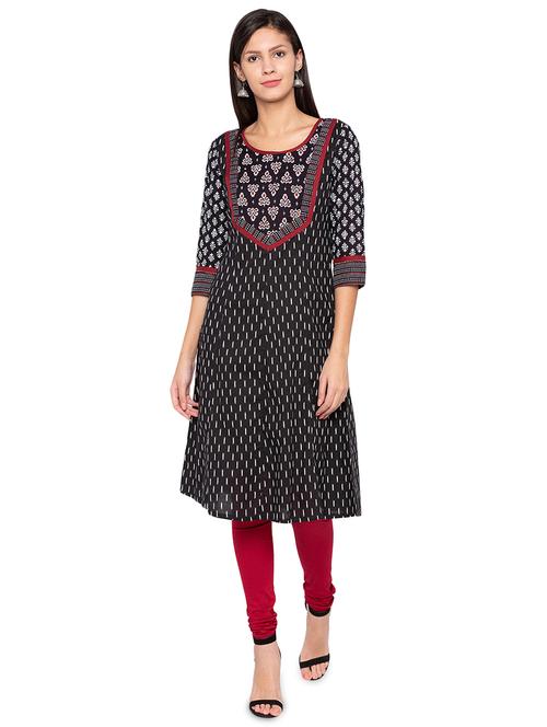 ethnic motif printed a-line kurta - 15799921 - Very Small Image - 1