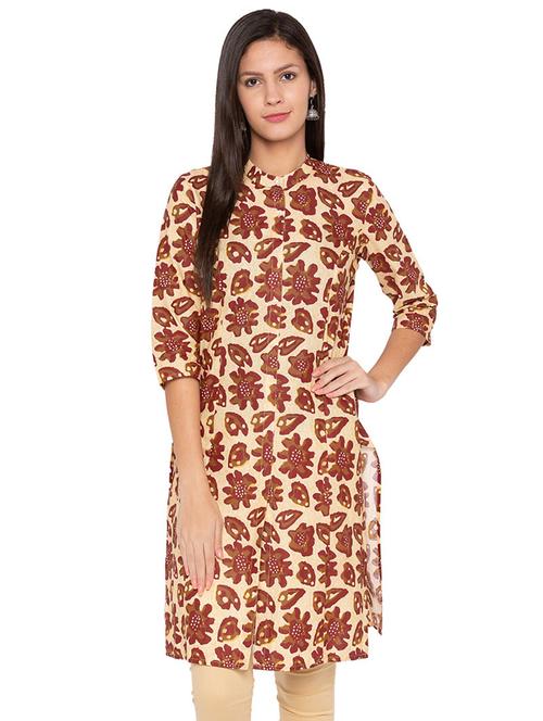 floral printed straight kurta - 15799925 - Very Small Image - 1