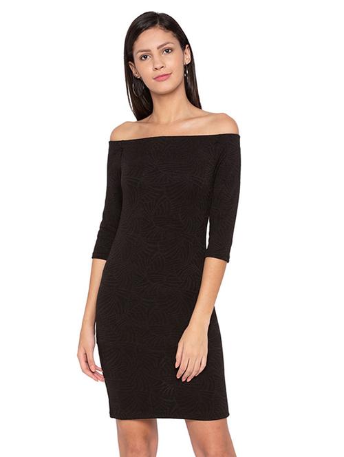 off shoulder back slit bodycon dress - 15799941 - Very Small Image - 1