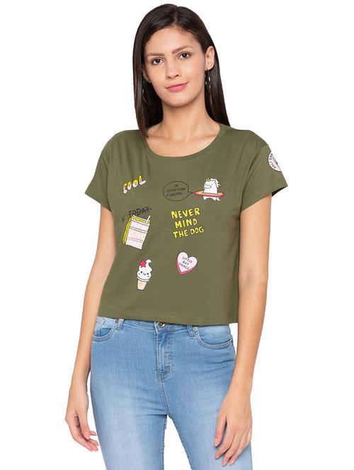 quirky print crop tee - 15799963 - Very Small Image - 1