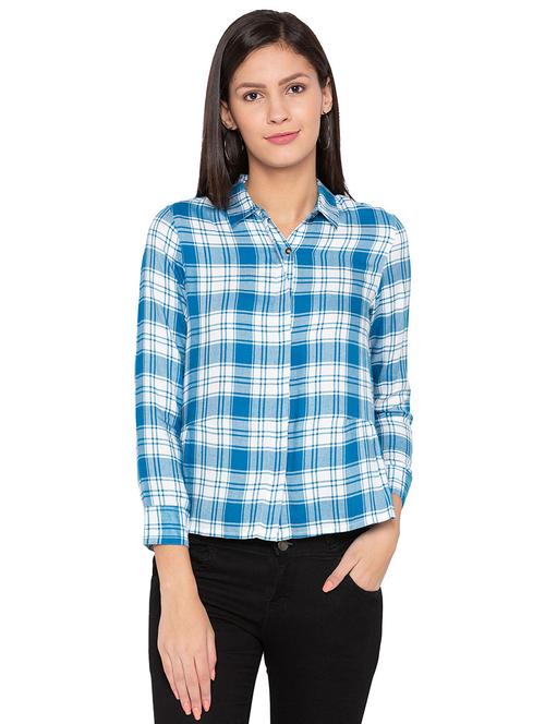 concealed placket checkered shirt - 15800017 - Very Small Image - 1