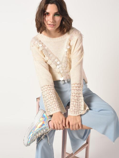 dropped shoulder embellished top - 15800315 - Very Small Image - 1