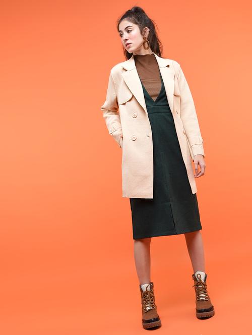 tie up waist double breasted overcoat - 15800329 - Very Small Image - 1