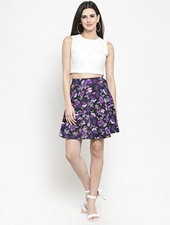 lace crop top and floral skirt set - 15800853 - Very Small Image - 1