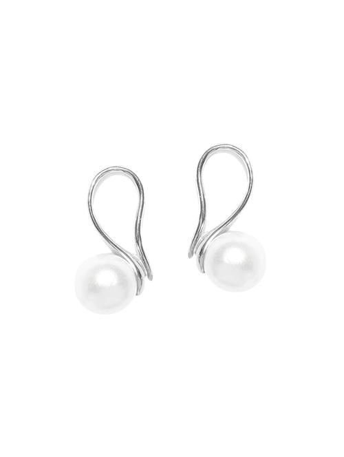 white silver plated drop earring - 15800935 - Very Small Image - 1