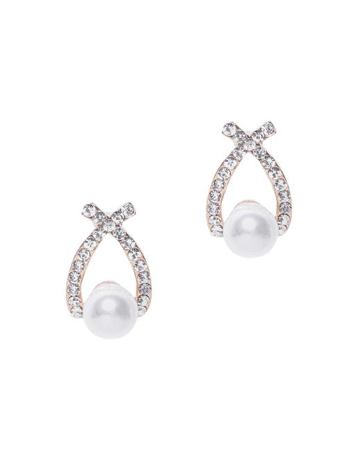 white gold plated studs earring - 15800936 - Very Small Image - 1