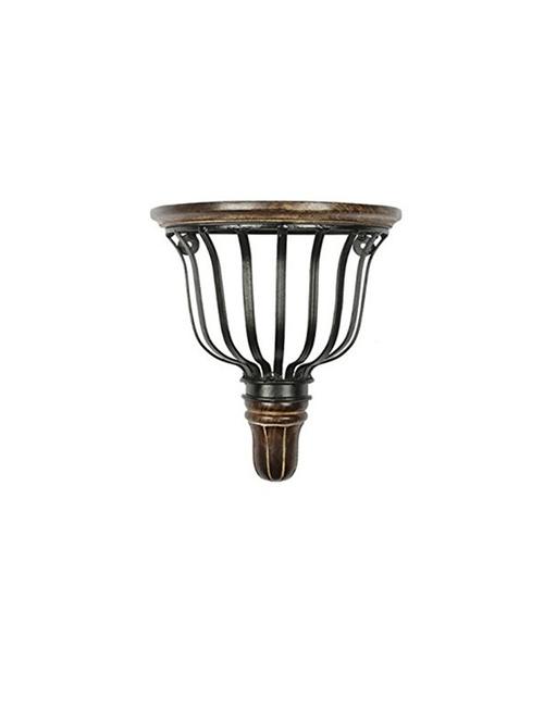 desi karigar wooden & heavy wrought iron premium quality big wall bracket, book shelf d-shape (lxbxh-11x5.5x12) inch - 15801650 - Very Small Image - 1