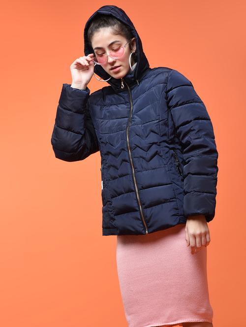 faux fur hooded quilted jacket - 15801715 - Very Small Image - 1