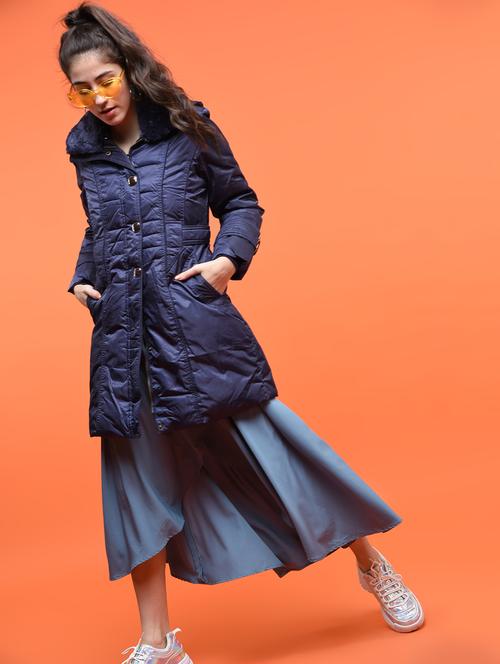 faux fur button detail parka jacket - 15801726 - Very Small Image - 1