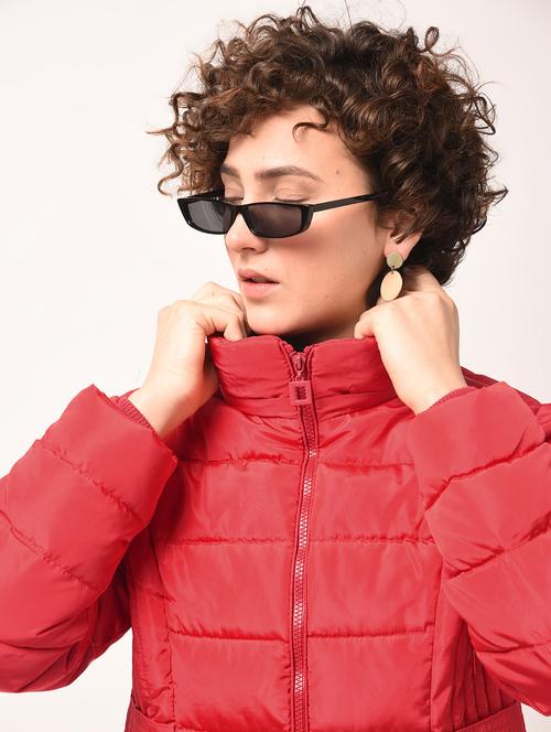 faux fur hooded neck quilted jacket - 15801904 - Very Small Image - 1