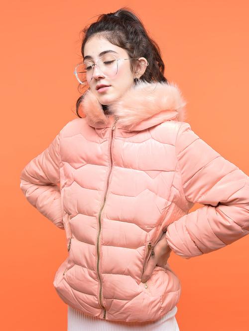 faux fur hooded quilted jacket - 15801906 - Very Small Image - 1