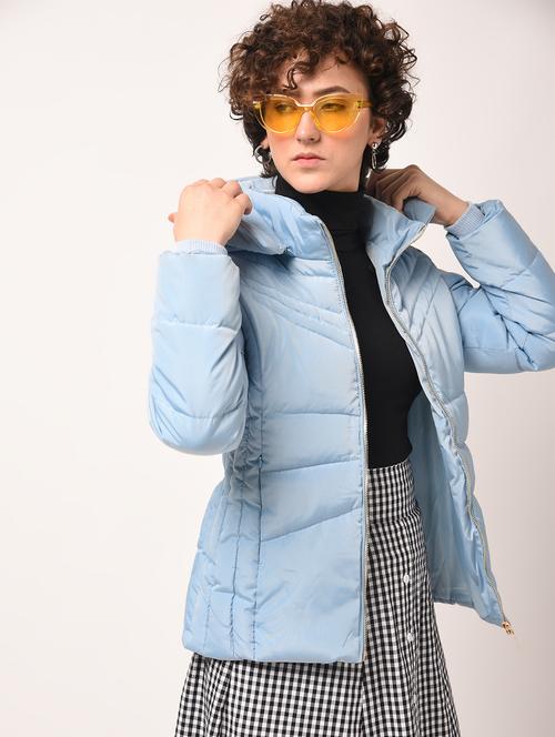 faux fur hooded quilted jacket - 15801934 - Very Small Image - 1