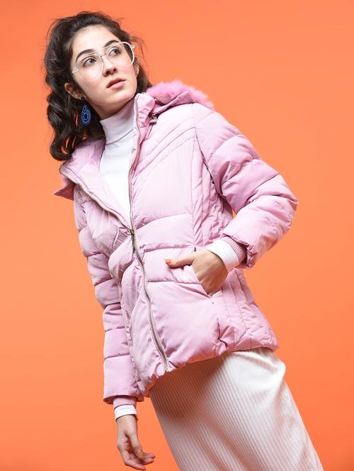 faux fur hooded quilted jacket - 15801938 - Very Small Image - 1