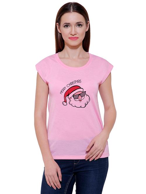 santa print round neck tee - 15802186 - Very Small Image - 1