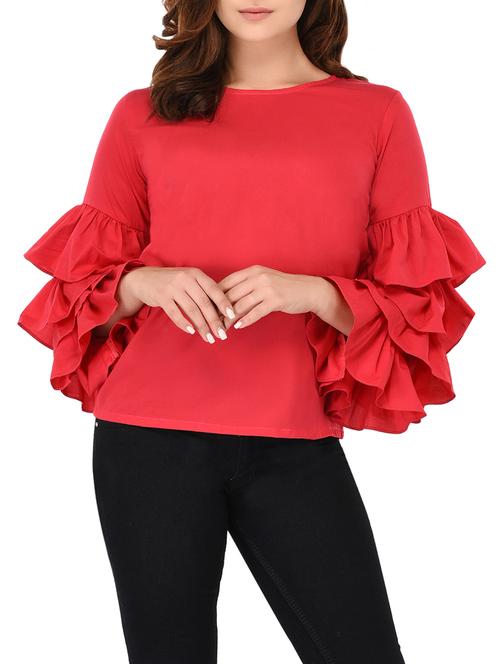 ruffled sleeved top - 15802489 - Very Small Image - 1