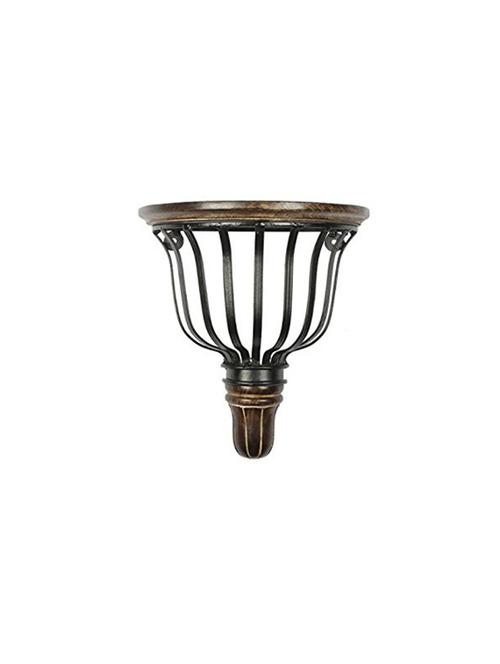 desi karigar wooden & heavy wrought iron premium quality big wall bracket, book shelf d-shape (lxbxh-11x5.5x12) inch - 15802614 - Very Small Image - 1