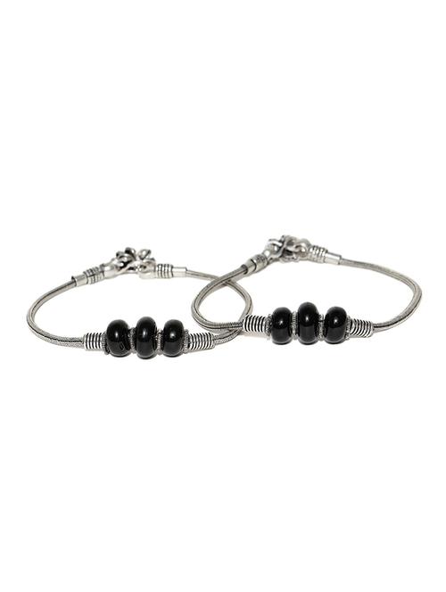 silver metal anklets and payal - 15802668 - Very Small Image - 1