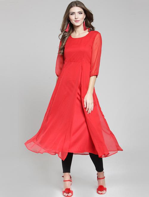 solid flared kurta pant set - 15802780 - Very Small Image - 1