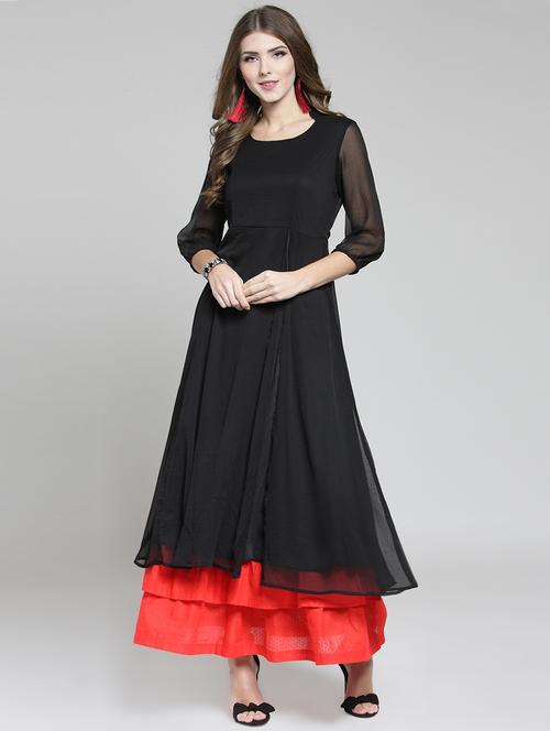 sequenced anarkali kurta - 15802802 - Very Small Image - 1