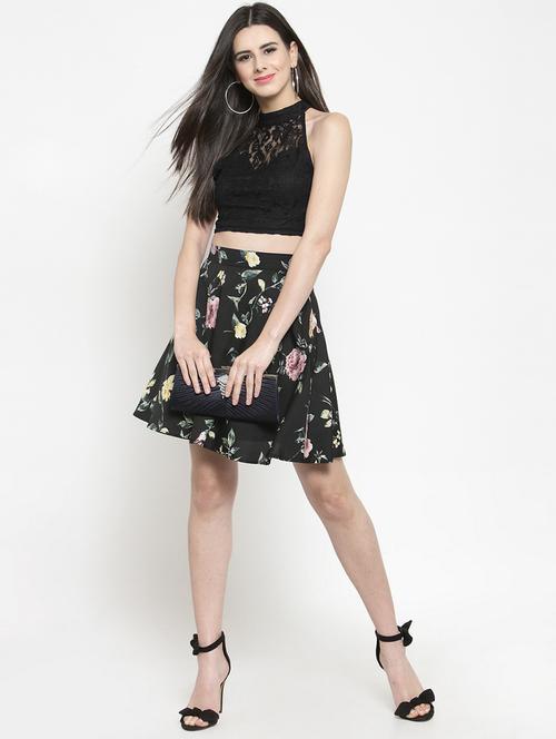 lace crop top and floral skirt set - 15802823 - Very Small Image - 1