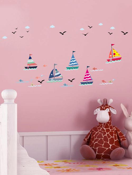 sehaz artworks summer-sea multicolor wall sticker - 15802865 - Very Small Image - 1