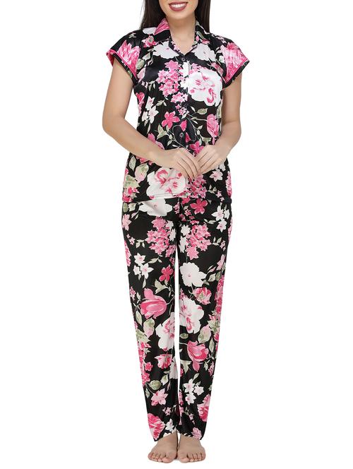 floral nightwear pajama set - 15802882 - Very Small Image - 1