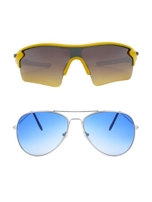 set of 2 wrap around and aviator sunglasses - 15802962 - Very Small Image - 1