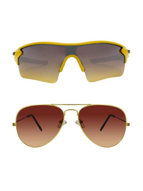 set of 2 wrap around and aviator sunglasses - 15802967 - Very Small Image - 1