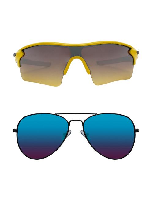 set of 2 wrap around and aviator sunglasses - 15802971 - Very Small Image - 1