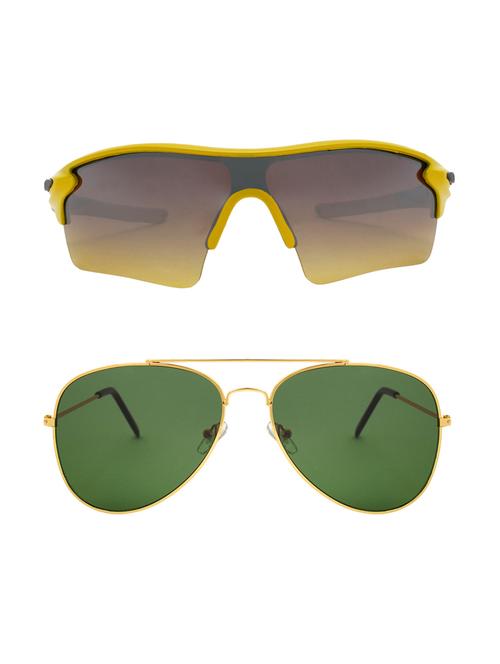 set of 2 wrap around and aviator sunglasses - 15802972 - Very Small Image - 1