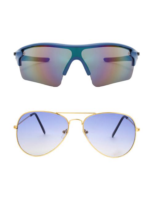 set of 2 wrap around and aviator sunglasses - 15802987 - Very Small Image - 1