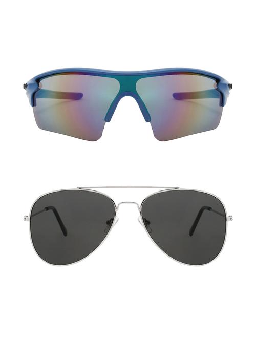 set of 2 wrap around and aviator sunglasses - 15802990 - Very Small Image - 1