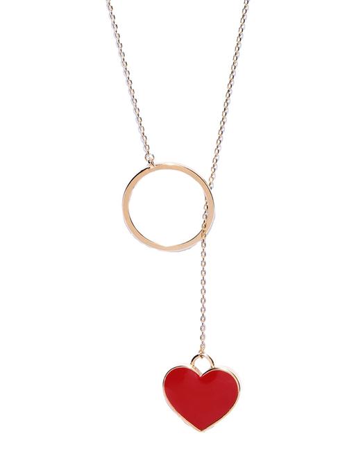 red gold plated long necklace - 15803055 - Very Small Image - 1