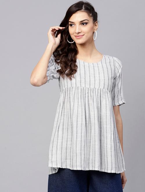 striped a-line kurti - 15803466 - Very Small Image - 1