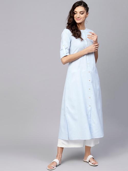 solid a-line kurta - 15803480 - Very Small Image - 1