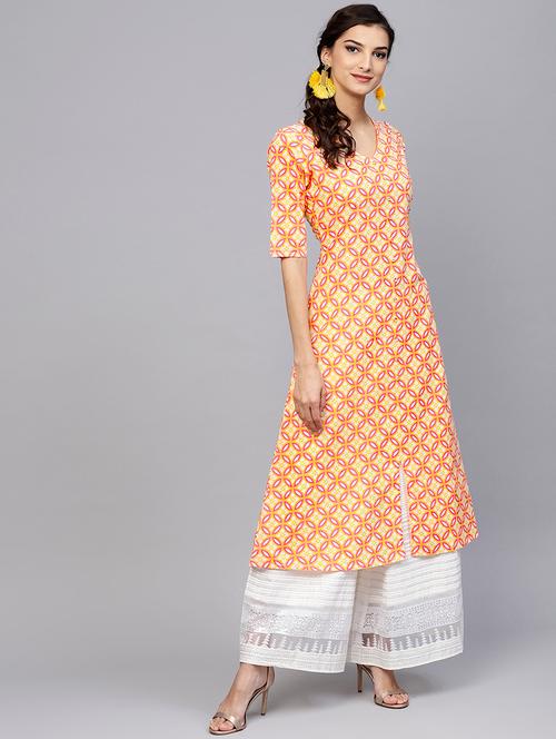floral printed a-line kurta - 15803497 - Very Small Image - 1