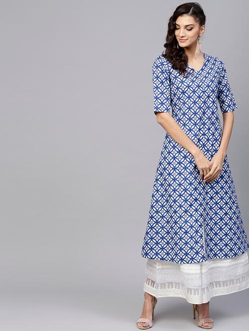 floral printed a-line kurta - 15803498 - Very Small Image - 1