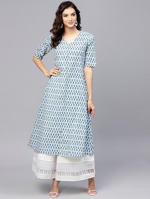 floral printed a-line kurta - 15803499 - Very Small Image - 1