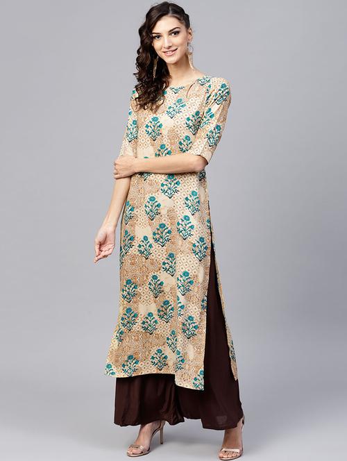 floral printed a-line kurta - 15803500 - Very Small Image - 1
