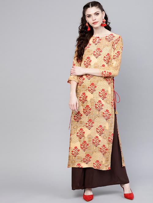 floral printed a-line kurta - 15803501 - Very Small Image - 1