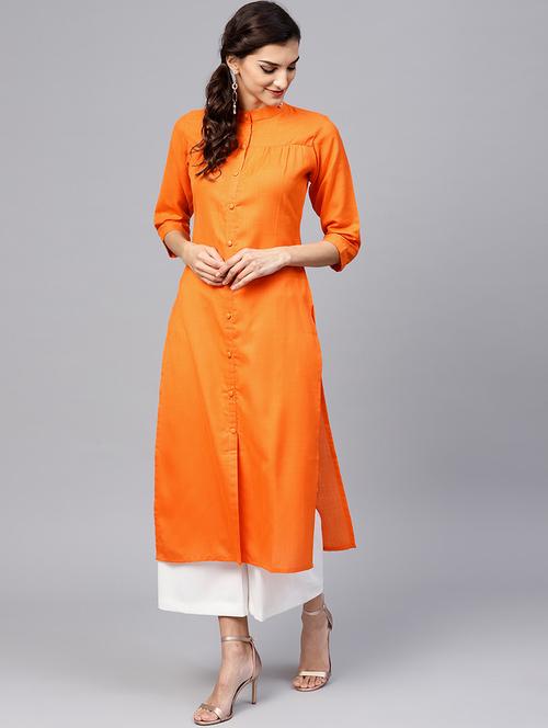solid straight kurta - 15803515 - Very Small Image - 1