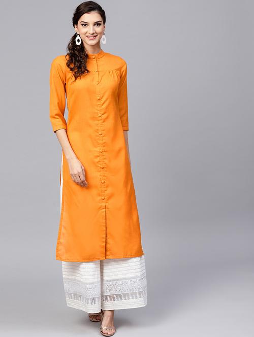 solid straight kurta - 15803519 - Very Small Image - 1
