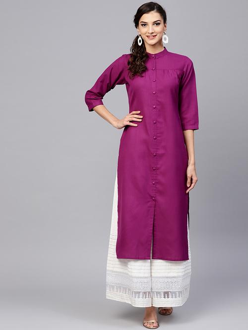 solid straight kurta - 15803523 - Very Small Image - 1