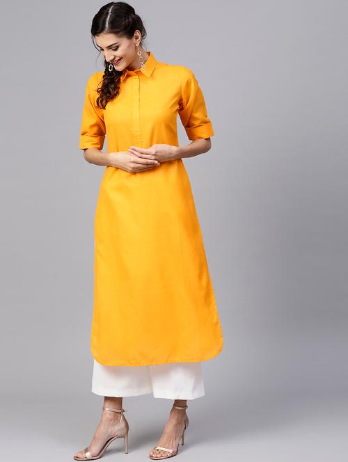 solid straight kurta - 15803525 - Very Small Image - 1