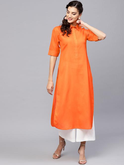 solid straight kurta - 15803527 - Very Small Image - 1