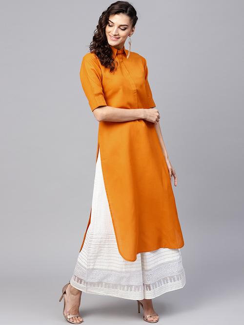 solid straight kurta - 15803529 - Very Small Image - 1