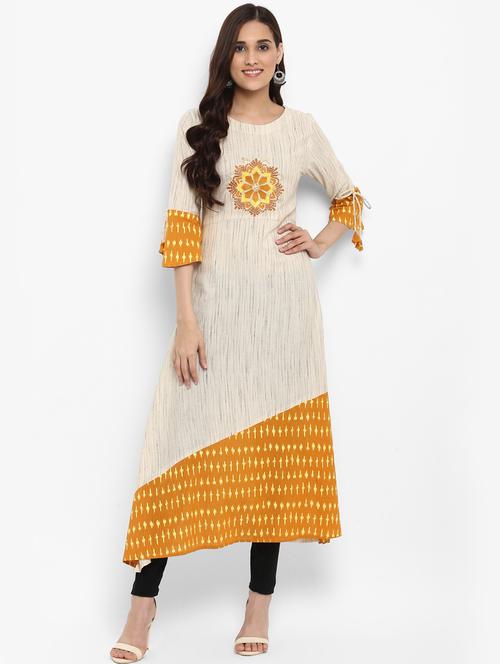 embroidered a-line kurta - 15803627 - Very Small Image - 1
